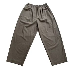 ESKANDAR VIRGIN WOOL TROUSERS WIDE LEG PANTS WITH ELASTIC WAIST WOMEN SIZE  S